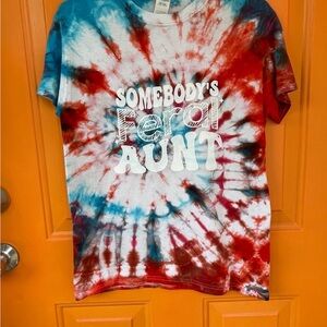 Tie-Dye womans Shirt - Red, Blue, White